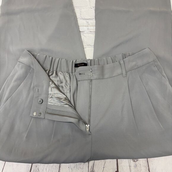 NWT Quince Women Pleated Wide Leg Pants Trousers Size 16 Gray D005 -12 - Picture 12 of 16